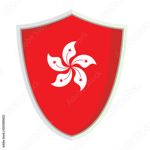 Hong kong national flag shield Badge