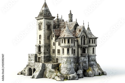 3d a building with a tower
