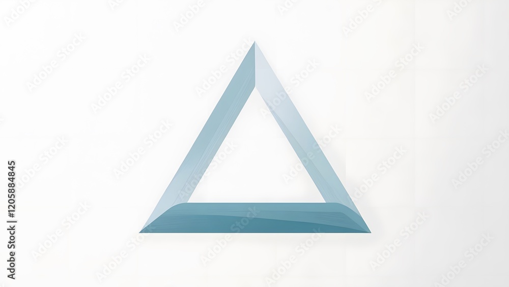 Light Blue 3D Triangle Geometric Shape on White Background Minimalist Light Blue 3D Triangle Geometric Shape on White Background Minimalist