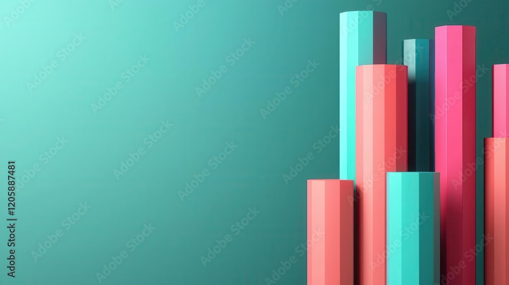 Dynamic financial chart, glowing trends with vibrant colors, economic success, 3D illustration Dynamic financial chart, glowing trends with vibrant colors, economic success, 3D illustration