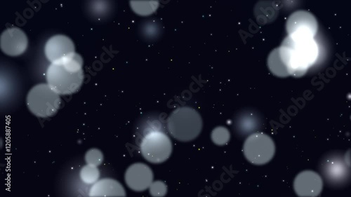 白銀のボケ玉が輝く背景動画（透過処理）