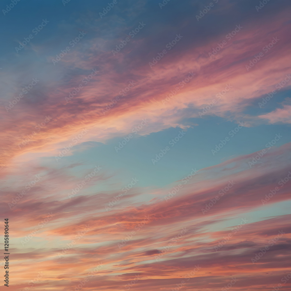 beautiful sunset sky with light pink clouds, pastel colors beautiful sunset sky with light pink clouds, pastel colors