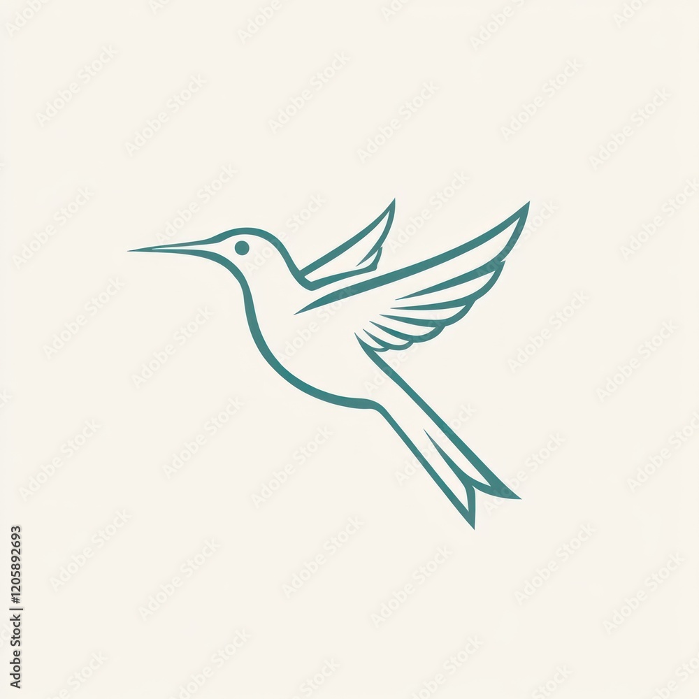 Naklejka premium Hummingbird in flight, nature, serenity, design element, website