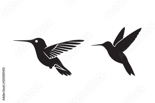 Hummingbird Silhouette Vector Set for Nature and Wildlife Design Projects