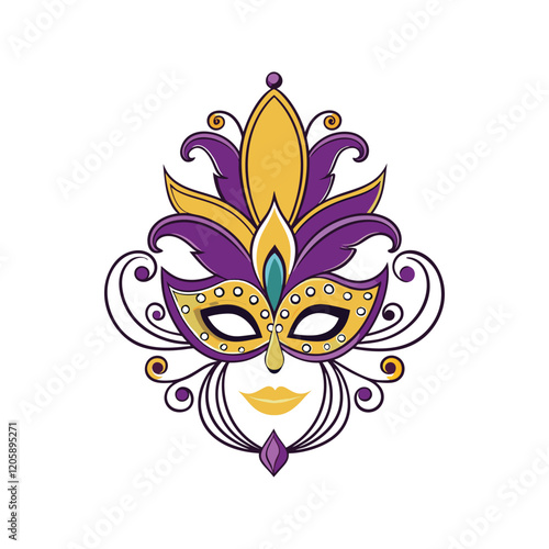 Mardi Gras Carnival Mask Vector Design Illustration