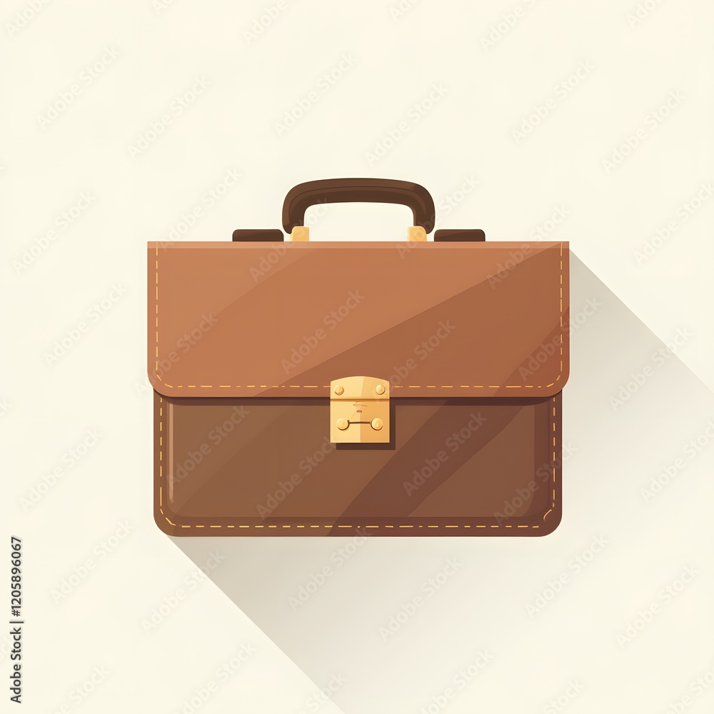 Brown Leather Briefcase Illustration Vector Graphic Brown Leather Briefcase Illustration Vector Graphic