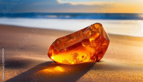 Obraz na płótnie beautiful amber on the beach ver 2 w salonie
