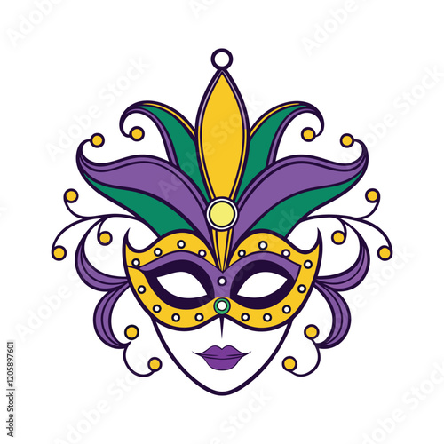 Mardi Gras Carnival Mask Vector Design Illustration