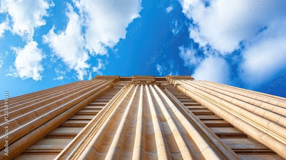 Tall columns with clear sky view Tall columns with clear sky view