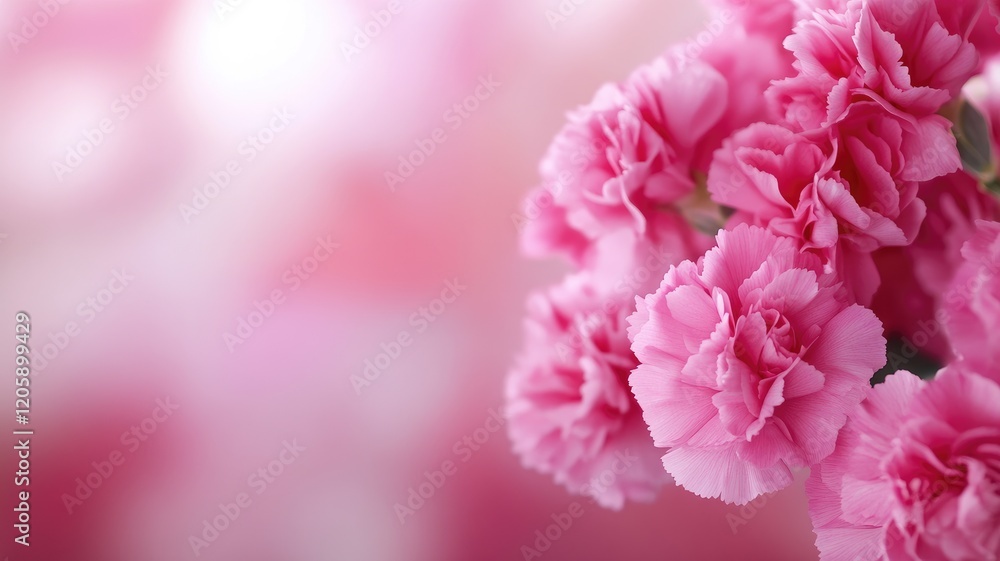 Cluster of vibrant pink carnations in soft focus Cluster of vibrant pink carnations in soft focus