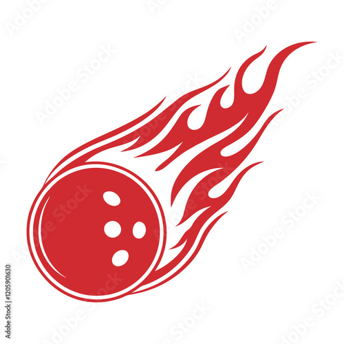 Minimalist Flaming Bowling Design Vector. photo