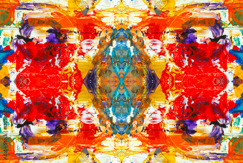 Fototapeta premium Kaleidoscopic Abstract Art with Vibrant Multicolor Patterns and Intricate Swirl Designs