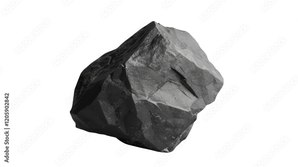 Shiny black rock on transparent background Shiny black rock on transparent background