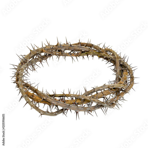The crown of the thorns of Christ on a white background
