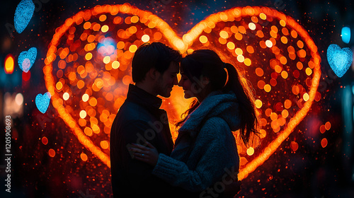 City lights romantic night