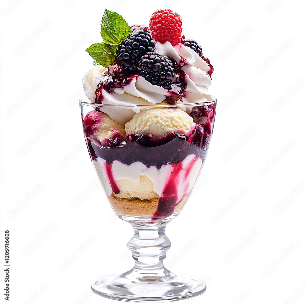 parfait, parfait yougurt, ice cream, dessert on white background parfait, parfait yougurt, ice cream, dessert on white background