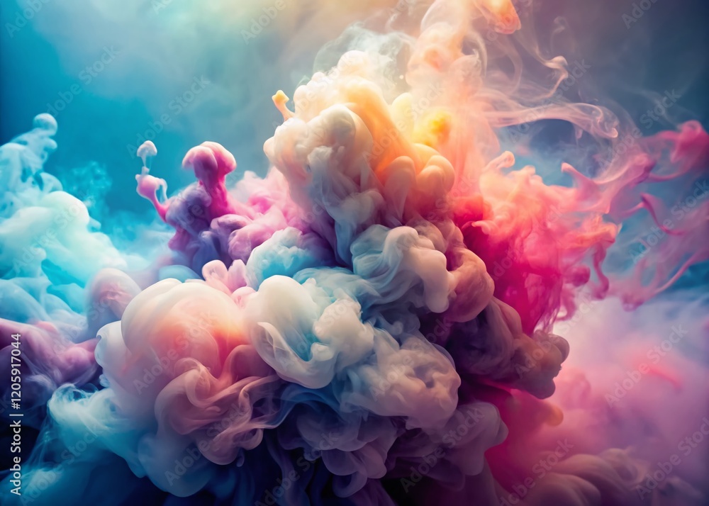 Obraz premium Ethereal Smoke Swirl: Cinematic Double Exposure Close-Up