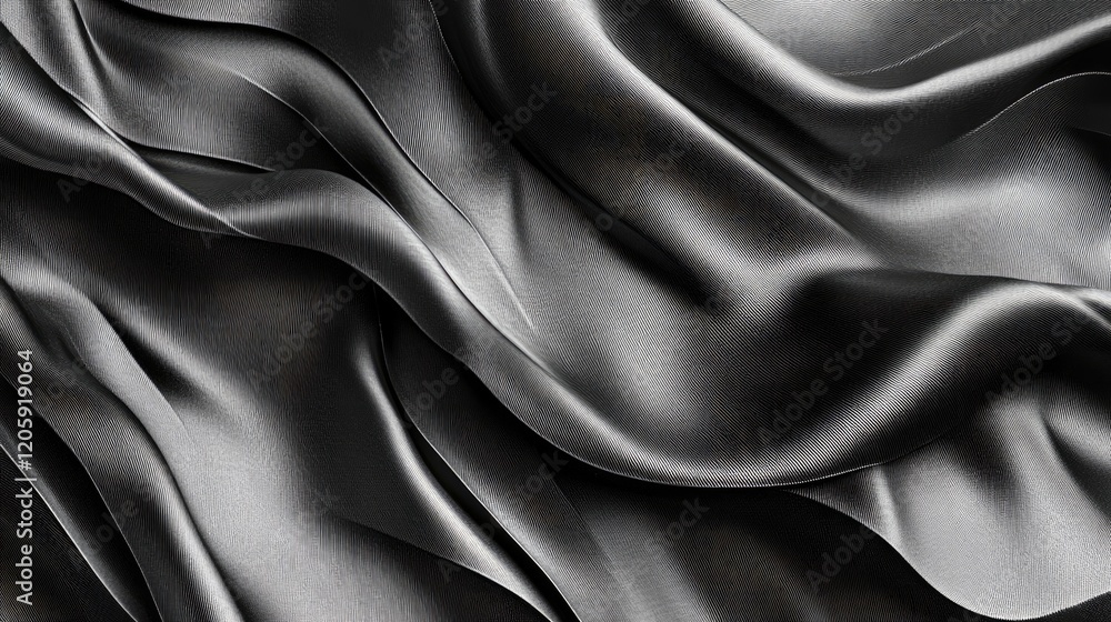 Fototapeta premium Dark Gray Draped Fabric Showing Textured Surface