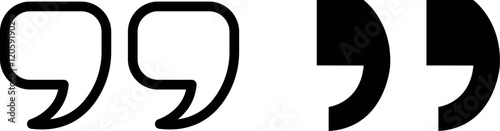 "Quote Mark Vector Icon Set: Speech and Dialogue Graphics"