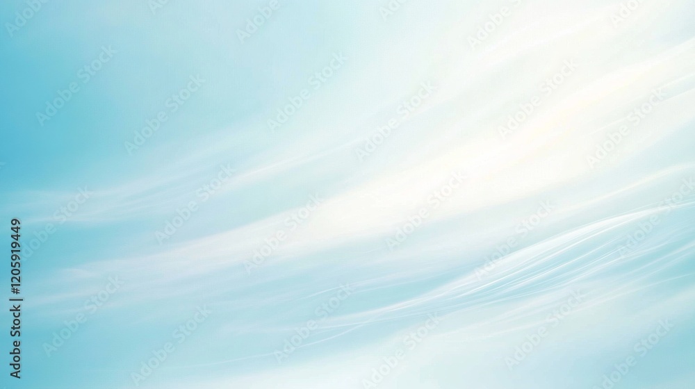 A peaceful abstract gradient background.merging light blues and whites.creating a serene and airy atmosphere.ideal for travel and relaxation themes