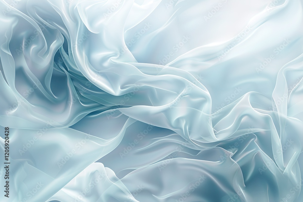 A blue and white fabric with a pattern of waves A blue and white fabric with a pattern of waves