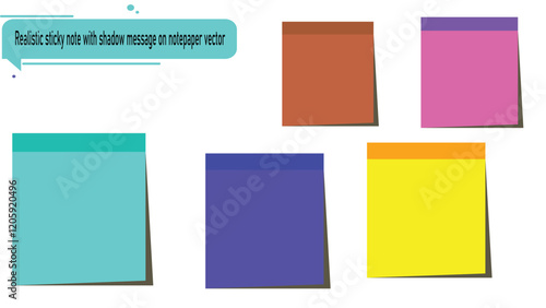 Realistic sticky note with shadow message on notepaper vector