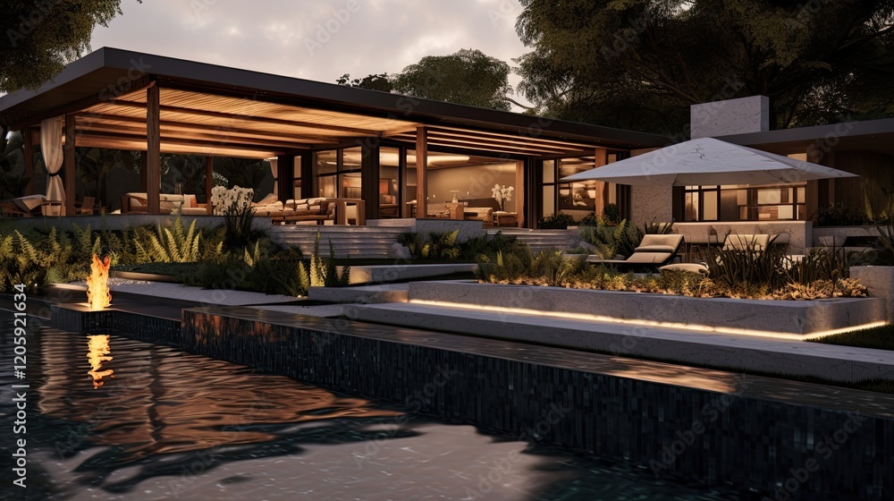 Modern House with Pool and Tranquil Outdoor Space Modern House with Pool and Tranquil Outdoor Space