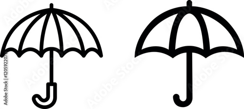 "Umbrella Vector Icon Set: Protection and Weather Graphics"