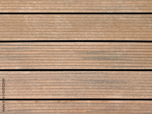 Fotografie Close up of natural wood decking with grouts, suitable for outdoor pool deck