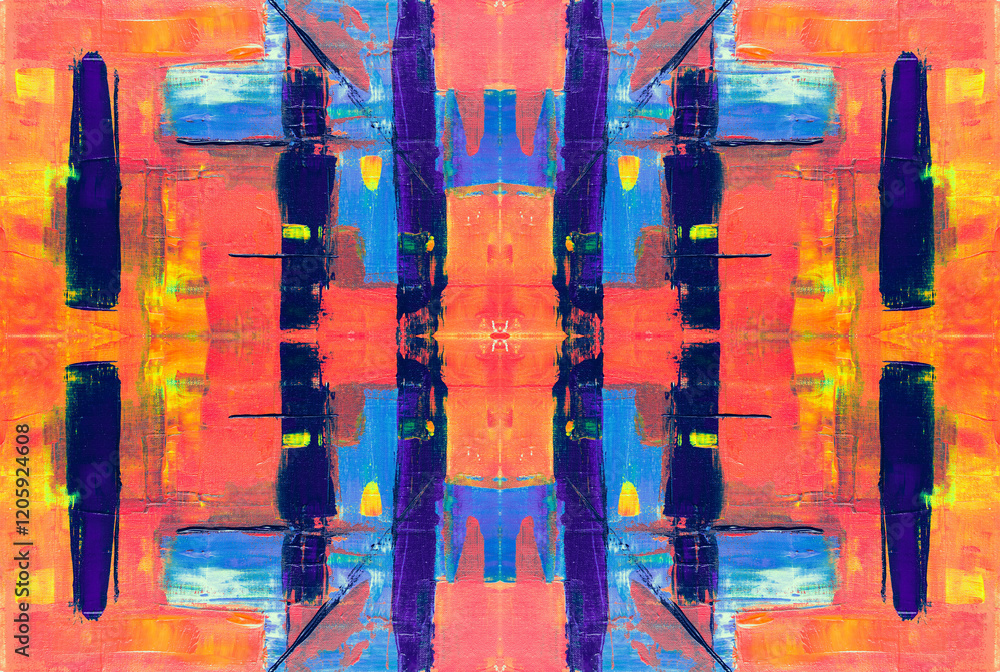 Fototapeta premium Kaleidoscopic Abstract Art with Vibrant Multicolor Patterns and Intricate Swirl Designs