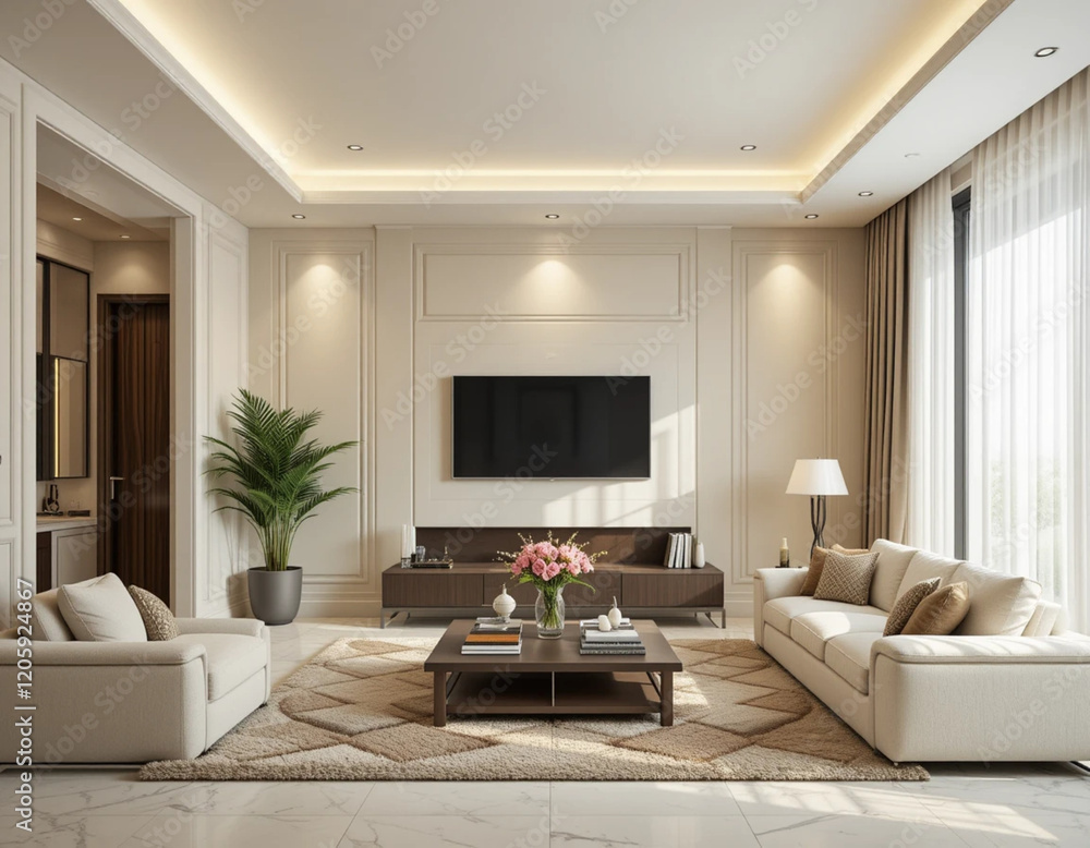 Fototapeta premium modern living room with television