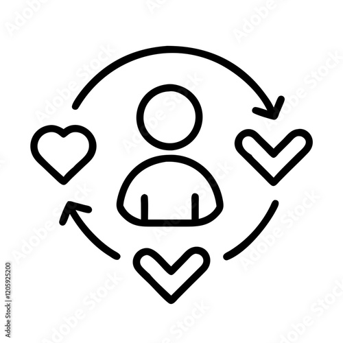 affirmation icon, affirmation line art - simple line art of affirmation, perfect for affirmation logos and icons