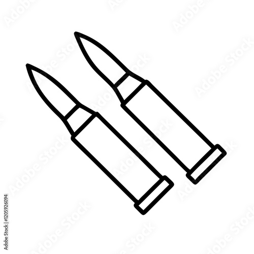 ammunition icon, ammunition line art - simple line art of ammunition, perfect for ammunition logos and icons