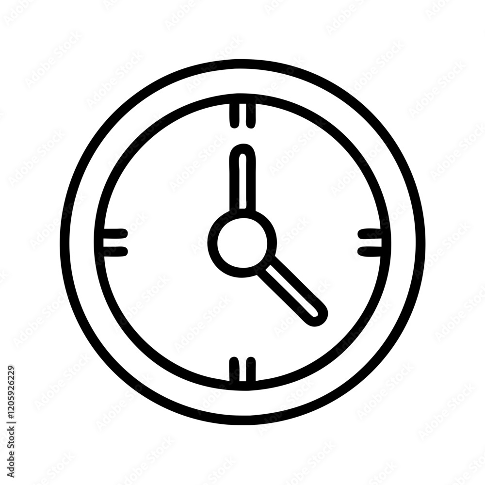 analog clock icon, analog clock line art - simple line art of analog clock, perfect for analog clock logos and icons analog clock icon, analog clock line art - simple line art of analog clock, perfect for analog clock logos and icons