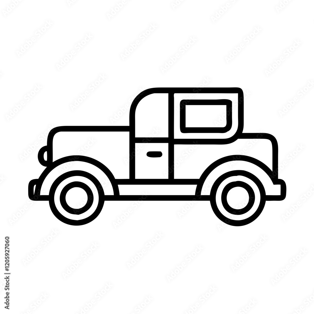 Fototapeta premium antique truck icon, antique truck line art - simple line art of antique truck, perfect for antique truck logos and icons