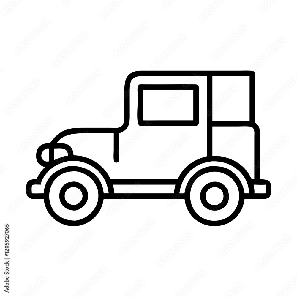 Fototapeta premium antique truck icon, antique truck line art - simple line art of antique truck, perfect for antique truck logos and icons