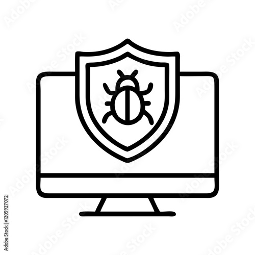 antivirus software icon, antivirus software line art - simple line art of antivirus software, perfect for antivirus software logos and icons