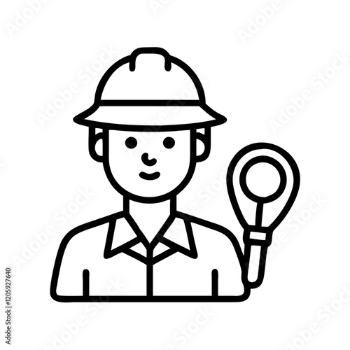archaeologist icon, archaeologist line art - simple line art of archaeologist, perfect for archaeologist logos and icons