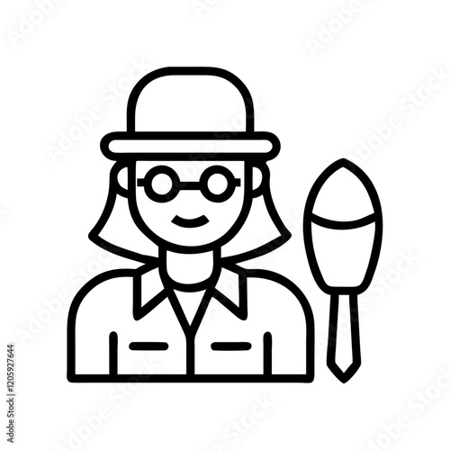 archaeologist icon, archaeologist line art - simple line art of archaeologist, perfect for archaeologist logos and icons