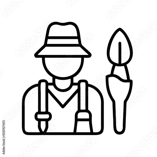 archaeologist icon, archaeologist line art - simple line art of archaeologist, perfect for archaeologist logos and icons