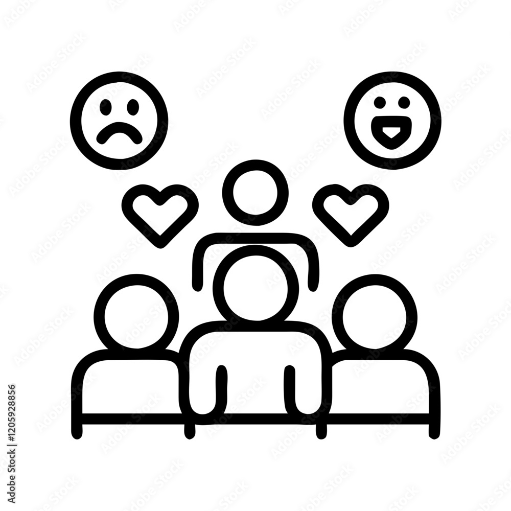 audience reaction icon, audience reaction line art - simple line art of audience reaction, perfect for audience reaction logos and icons audience reaction icon, audience reaction line art - simple line art of audience reaction, perfect for audience reaction logos and icons