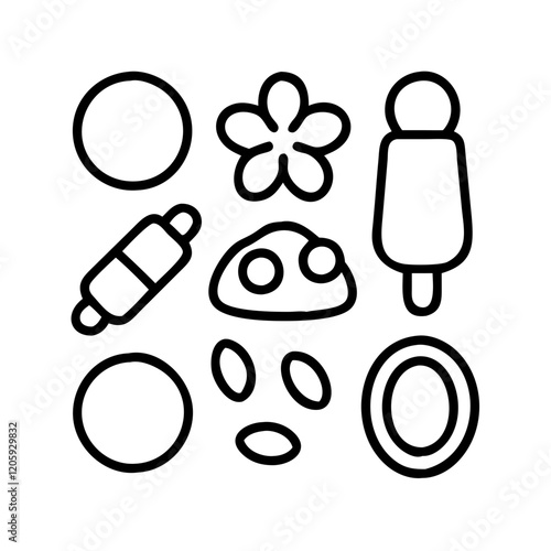 baking ingredients icon, baking ingredients line art - simple line art of baking ingredients, perfect for baking ingredients logos and icons