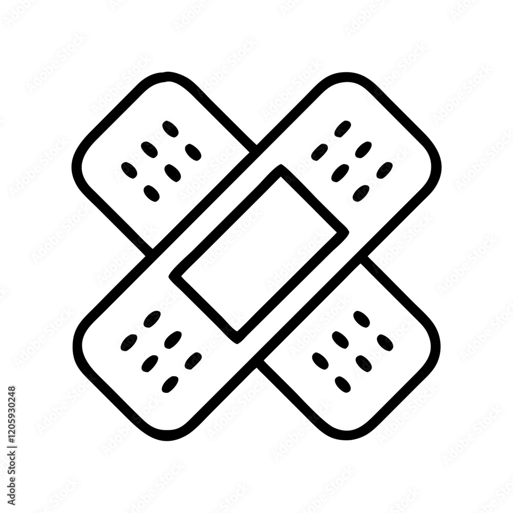 bandage icon, bandage line art - simple line art of bandage, perfect for bandage logos and icons bandage icon, bandage line art - simple line art of bandage, perfect for bandage logos and icons