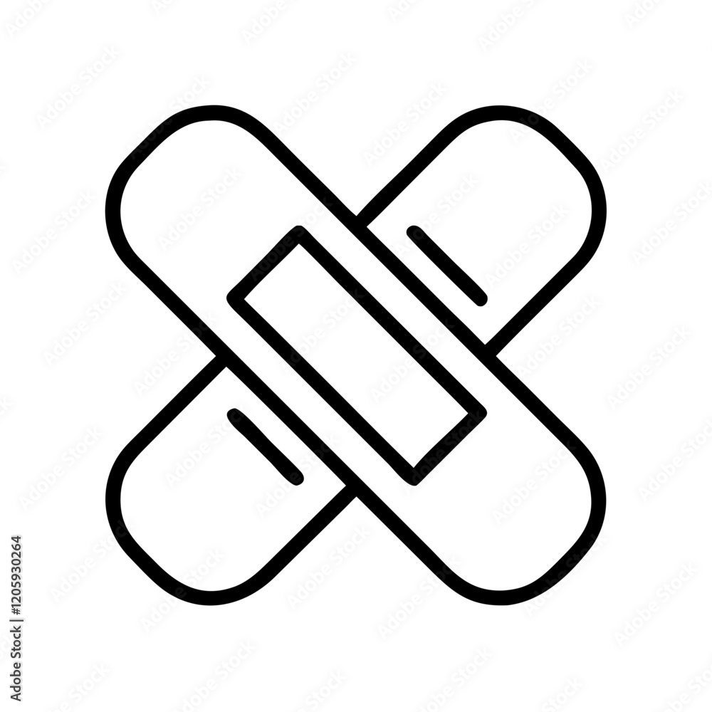 bandage icon, bandage line art - simple line art of bandage, perfect for bandage logos and icons bandage icon, bandage line art - simple line art of bandage, perfect for bandage logos and icons