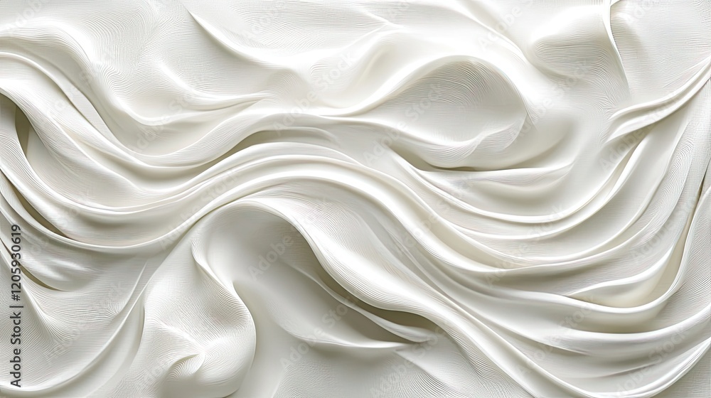 Elegant White Draped Fabric Abstract Waves Elegant White Draped Fabric Abstract Waves