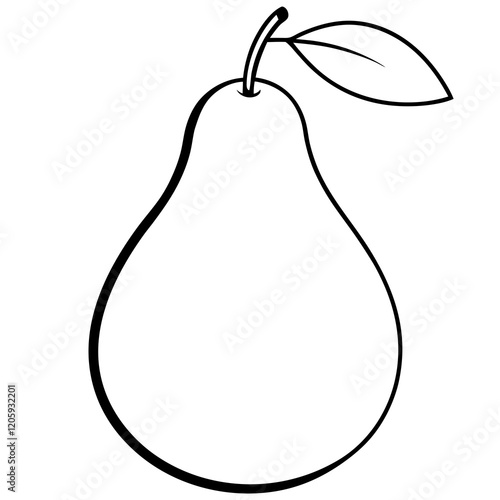 Elegant Pear Vector Sketch