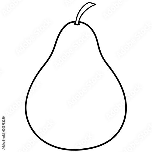 Elegant Pear Vector Sketch