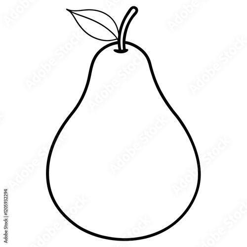 Elegant Pear Vector Sketch