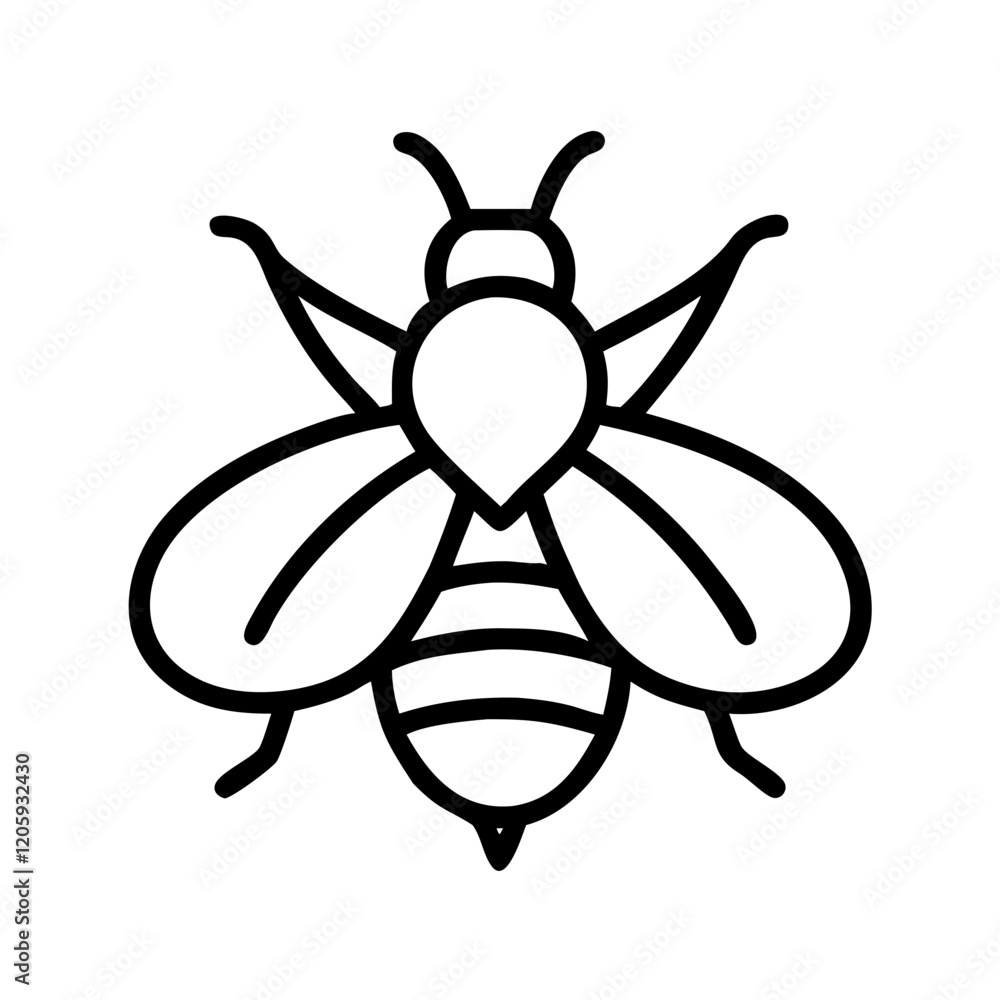 bee icon, bee line art - simple line art of bee, perfect for bee logos and icons