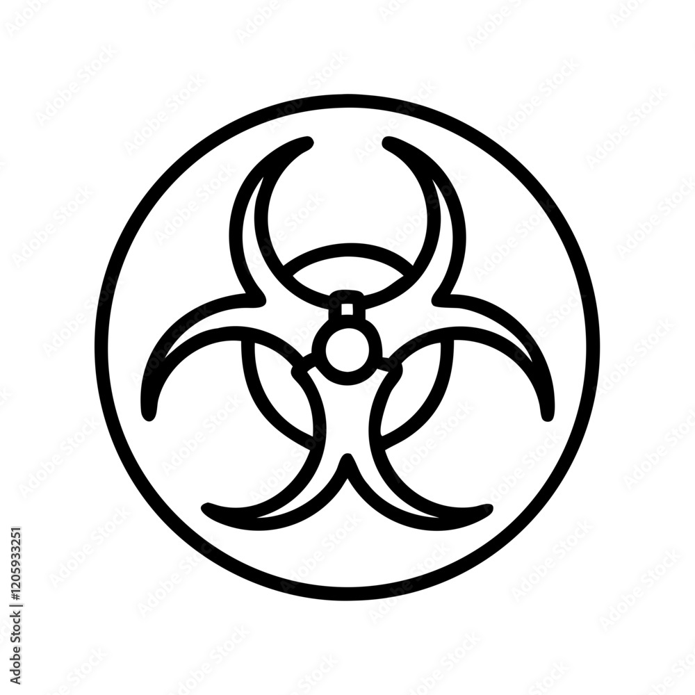 biohazard icon, biohazard line art - simple line art of biohazard, perfect for biohazard logos and icons biohazard icon, biohazard line art - simple line art of biohazard, perfect for biohazard logos and icons